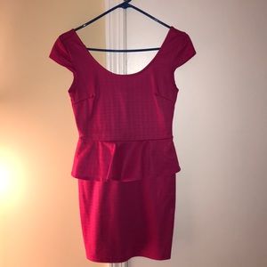 Pink peplum dress